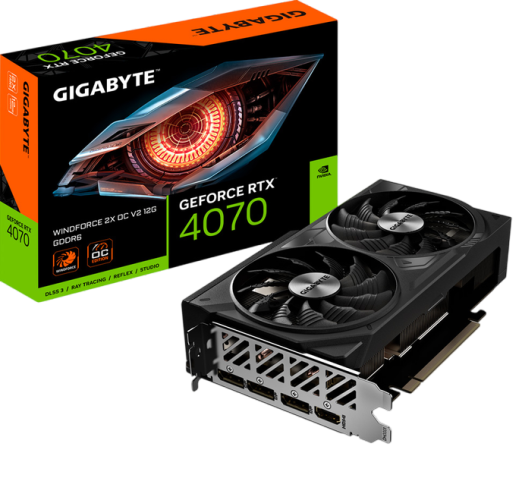 Відеокарта GeForce RTX 4070 12GB GDDR6 Gigabyte WindForce 2X OC V2 (GV-N4070WF2OCV2-12GD) - изображение 2