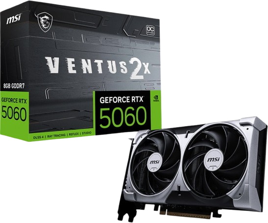 Відеокарта GeForce RTX 5060 8GB MSI Ventus 2X OC (RTX 5060 8G VENTUS 2X OC) - изображение 3