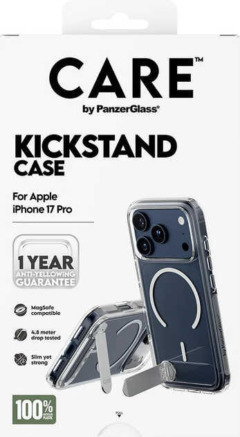 Etui CARE by PanzerGlass Feature w. Kickstand & MagSafe do Apple iPhone 17 Pro Transparent (CR77825) - obraz 5