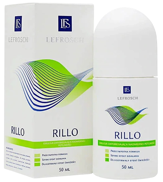 Antyperspirant Lefrosch Rillo przeciw nadmiernej potliwosci 50 ml (5907612710264) - obraz 1