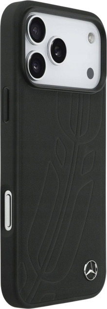 Панель Mercedes Leather Large Laurel Leaves MagSafe Case для iPhone 17 Pro Max Black (3666339507466) - зображення 4