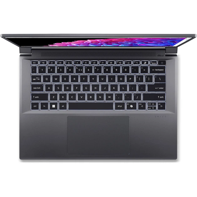 Ноутбук Acer Swift X 14 OLED SFX14- 72G- 5043 Intel® Core™ Ultra 5 125H до 4, 5 ГГц, 14, 5'', 2, 8K OLED 120 Гц, 16 ГБ LPDDR5X, 1 ТБ SSD, NVIDIA® GeForce RTX™ 4050, Windows 11 Home, сталевий сірий - Фото 13 Ноутбук Acer Swift X 14 OLED SFX14- 72G- 5043 Intel® Core™ Ultra 5 125H до 4, 5 ГГц, 14, 5'', 2, 8K OLED 120 Гц, 16 ГБ LPDDR5X, 1 ТБ SSD, NVIDIA® GeForce RTX™ 4050, Windows 11 Home, сталевий сірий - зображення 13