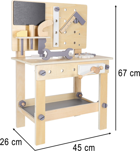 Zestaw do zabawy KIK Warsztat drewniany z narzędziami na stoliku KX6281 (5903039717824) - obraz 16