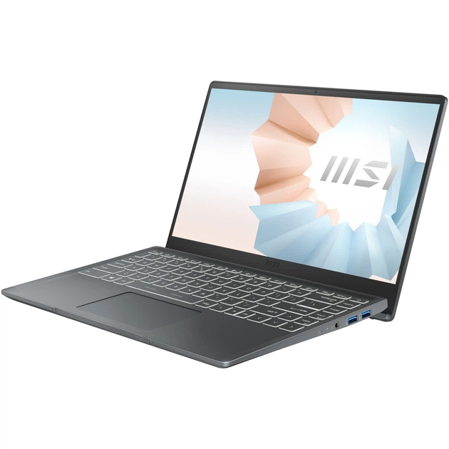 Ультрапортативный ноутбук MSI Modern 14 B11MOU- 648XRO Intel i5- 1155G7, 14 дюймов, Full HD, IPS, 8 ГБ, 512 ГБ SSD, графикой Intel Iris Xe, вуглецевого кольору - Фото 3 Ультрапортативный ноутбук MSI Modern 14 B11MOU- 648XRO Intel i5- 1155G7, 14 дюймов, Full HD, IPS, 8 ГБ, 512 ГБ SSD, графикой Intel Iris Xe, вуглецевого кольору - изображение 3