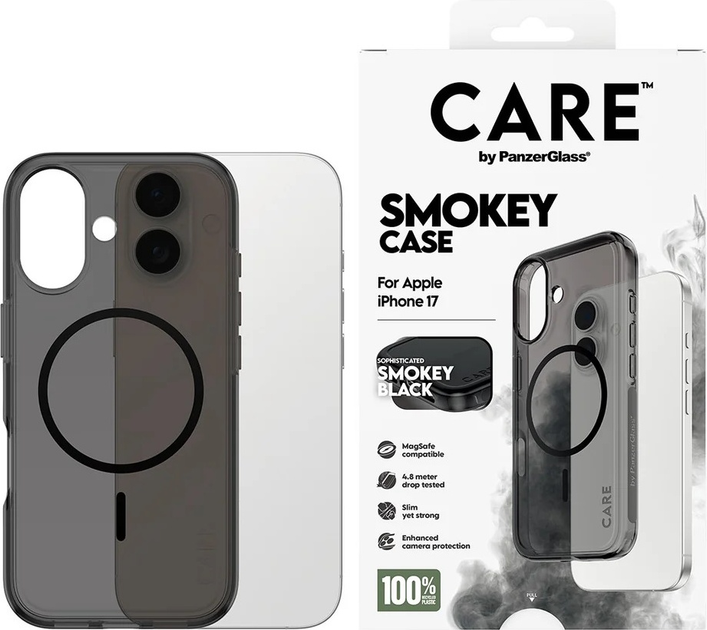 Панель CARE by PanzerGlass Flagship Urban Explorer w. Black MagSafe для Apple iPhone 17 Smokey (CR97739) - зображення 3