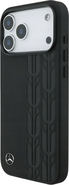 Панель Mercedes Leather Laurel Leaves MagSafe для iPhone 17 Pro Max Black (3666339507022) - зображення 2