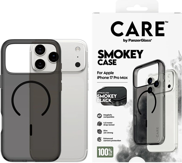 Etui CARE by PanzerGlass Flagship Urban Explorer w. Black MagSafe do Apple iPhone 17 Pro Max Smokey (CR57780) - obraz 3