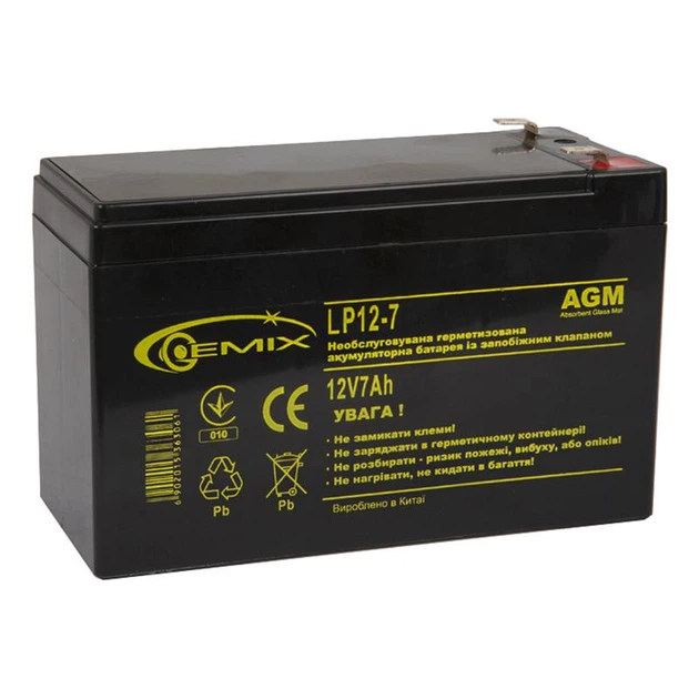 Аккумуляторная батарея Gemix 12V 7AH (LP12-7.0) AGM - Фото 1 Аккумуляторная батарея Gemix 12V 7AH (LP12-7.0) AGM - изображение 1