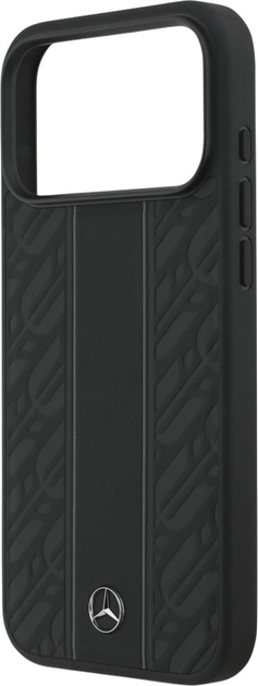 Панель Mercedes Leather Laurel Leaves Stripes MagSafe для iPhone 17 Pro Max Black (3666339506254) - зображення 6