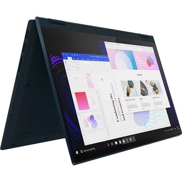 Ноутбук 2 в 1 LENOVO Flex 5 14ALC05, AMD Ryzen 5 5500U до 4. 0GHz, 14 Full HD Touch, 8GB, SSD 256GB, AMD Radeon, Windows 10 Home, Abyss Blue - изображение 2