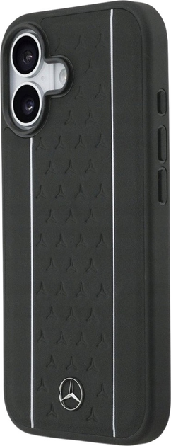 Панель Mercedes Leather Star Pattern Stripes MagSafe для iPhone 17 Black (3666339508319) - зображення 2