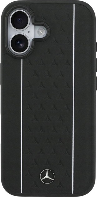 Панель Mercedes Leather Star Pattern Stripes MagSafe для iPhone 17 Black (3666339508319) - зображення 3