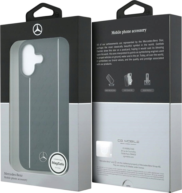 Панель Mercedes Leather Star Pattern Stripes MagSafe для iPhone 17 Black (3666339508319) - зображення 8