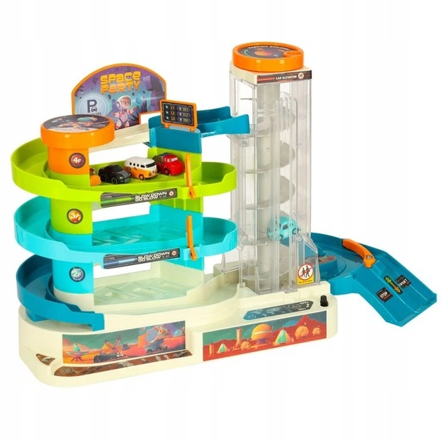 Багатофункціональний автомобільний трек KIK космічна парковка ліфт XXL 2 в 1 KX3576 (5903039753365) - зображення 4