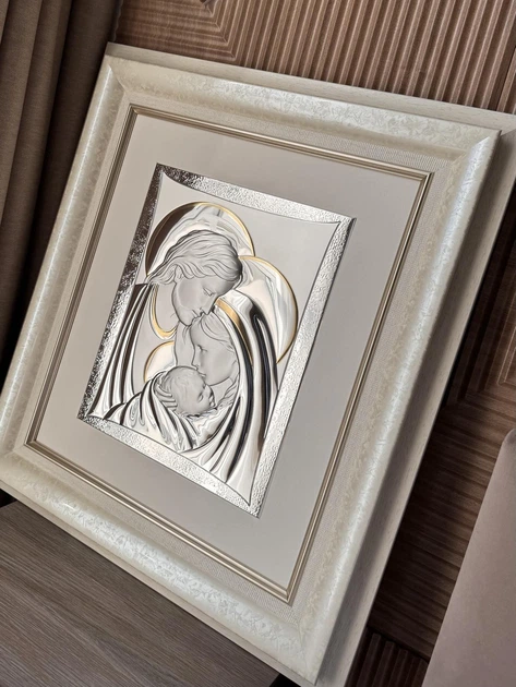 Икона серебряная Святое Семейство (444151 DM 8330 BG) 53,5x60 см - Фото 2 Икона серебряная Святое Семейство (444151 DM 8330 BG) 53,5x60 см - изображение 2