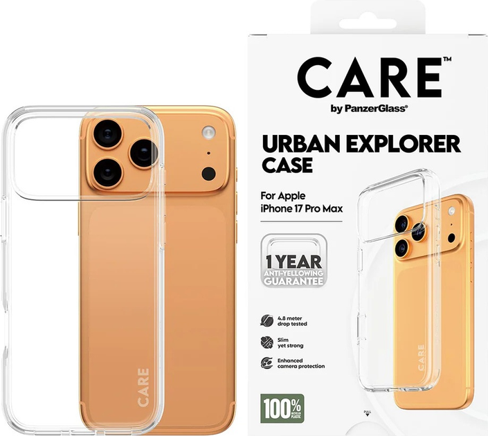 Etui CARE by PanzerGlass Flagship Urban Explorer w. Clear Frame do Apple iPhone 17 Pro Max Transparent (CR83085) - obraz 3