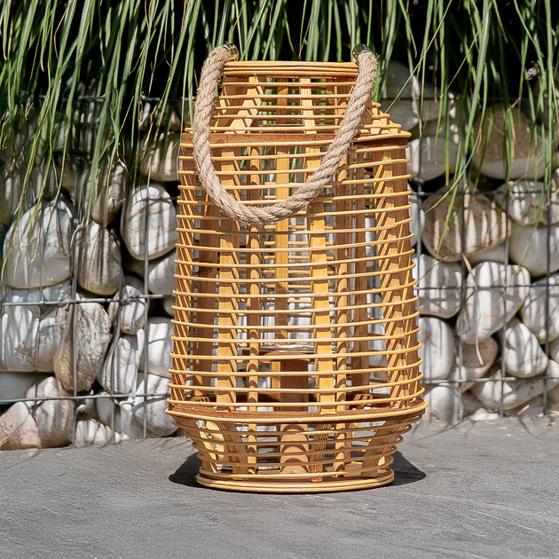 Ліхтар My Home Bamboo Бежевий 23.5 x 23.5 x 38.5 см (5907078435695) - зображення 4