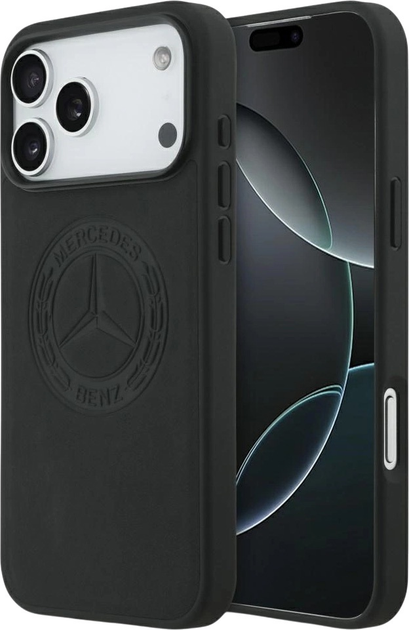 Панель Mercedes Leather Vintage Logo MagSafe для iPhone 17 Pro Max Black (3666339508012) - зображення 1