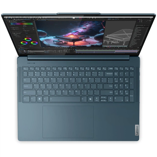 Ноутбук Lenovo Yoga Pro 9 16IMH9 Intel® Core™ Ultra 9 185 ГГц до 5, 1 ГГц, 16 дюймов, 3, 2 КБ, Mini LED, 165 Гц, 64 ГБ LPDDR5x, 1 ТБ SSD, NVIDIA® GeForce RTX™ 4070 8 ГБ GDDR6, Windows® 11 Home, Tidal Teal - изображение 7