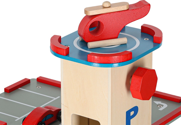 Паркінг гараж KIK LULILO BENINO багаторівневий дерев'яний, з ліфтом і машинками KX5853 (6971608447631) - зображення 9