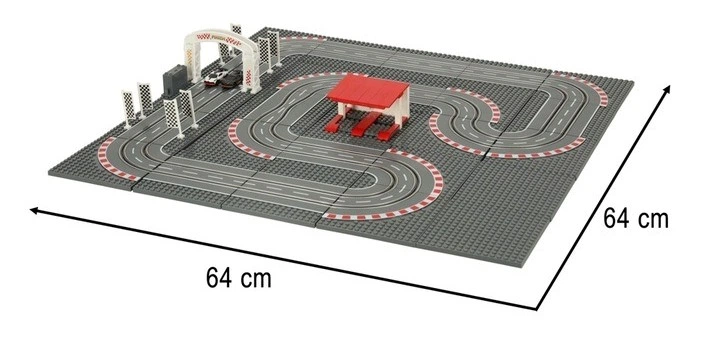 Космічний автомобільний трек KIK електричний поліцейський 2 машини контролери повороти будівельні блоки GD-03 KX3490_2 (5903039754621) - зображення 5