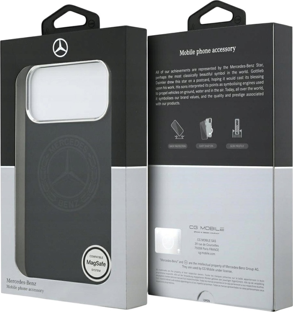 Панель Mercedes Silicone Vintage Logo MagSafe для iPhone 17 Pro Max Black (3666339508678) - зображення 8