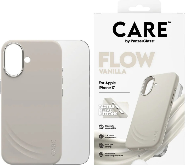 Etui CARE by PanzerGlass FLOW Case w. MagSafe do Apple iPhone 17 Vanilla (CR81500) - obraz 3
