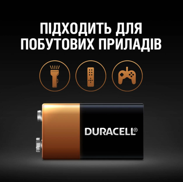 Батарейка крона DURACELL Basic + 40% Alkaline Battery 9V. Алкалиновая батарейка. Элемент питания крона 6LR61 - Фото 5 Батарейка крона DURACELL Basic + 40% Alkaline Battery 9V. Алкалиновая батарейка. Элемент питания крона 6LR61 - изображение 5