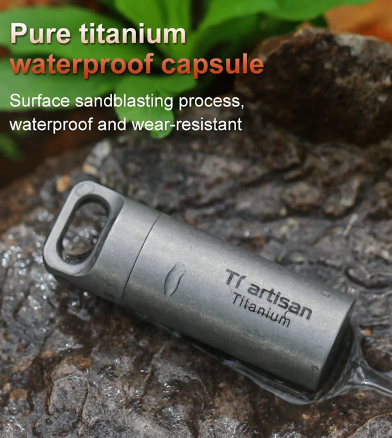Титановая капсула-брелок таблетница Titanium S Yoksi герметичный контейнер тайник водонепроницаемый - Фото 7 Титановая капсула-брелок таблетница Titanium S Yoksi герметичный контейнер тайник водонепроницаемый - изображение 7