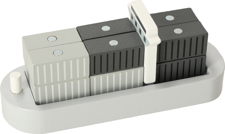 Дерев'яний ігровий набір KIK Морський порт - кран журавель, корабель та машинки KX3774 (5903039750975) - зображення 5