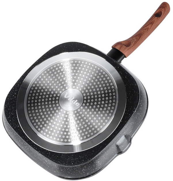 Сковорода-гриль Vilde Black & Wood гранітова 28x28 см (5904316475345) - зображення 9