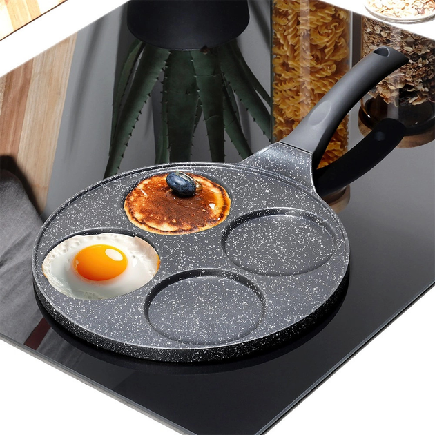 Сковорода для яєць Vilde Black Line гранітова на 4 відділи 26 см (5904316492038) - зображення 3