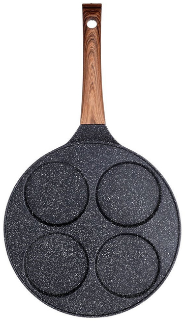 Сковорода для яєць Vilde Black & Wood гранітова на 4 відділи 26 см (5904316465087) - зображення 2