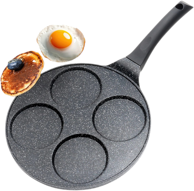 Сковорода для яєць Vilde Black Line гранітова на 4 відділи 26 см (5904316492038) - зображення 6