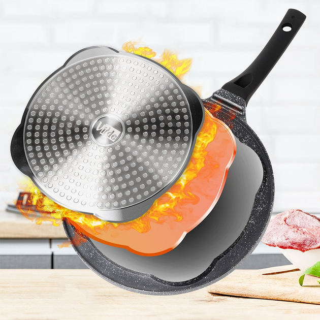 Сковорода для яєць Vilde Black Line гранітова на 4 відділи 26 см (5904316492038) - зображення 8