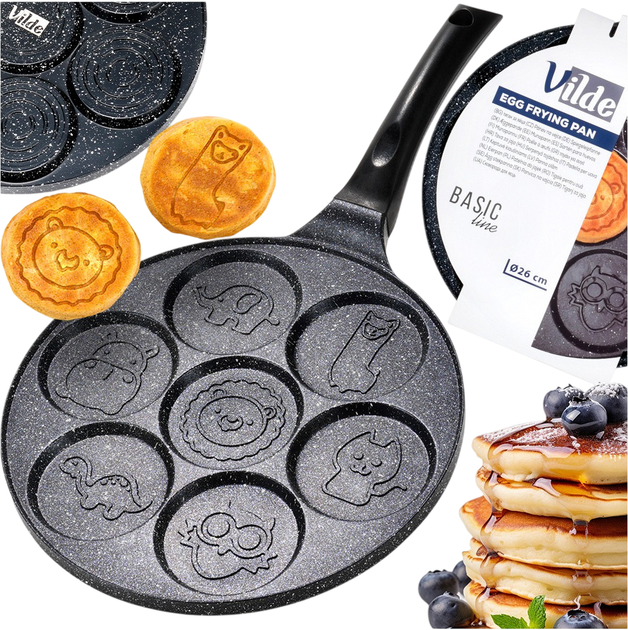 Patelnia do jajek Vilde Basic Line granitowa na 7 otworów 26 cm (5904316492663) - obraz 7