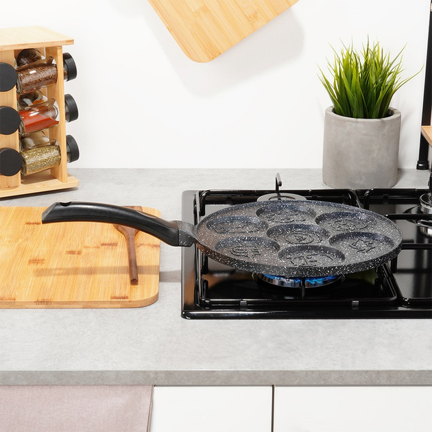 Patelnia do jajek Vilde Basic Line granitowa na 7 otworów 26 cm (5904316492663) - obraz 11