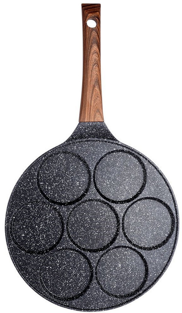 Сковорода для яєць Vilde Black & Wood гранітова на 7 відділів 26 см (5904316465094) - зображення 2