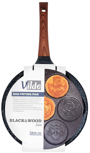 Сковорода для яєць Vilde Black & Wood гранітова на 7 відділів 26 см (5904316492601) - зображення 1