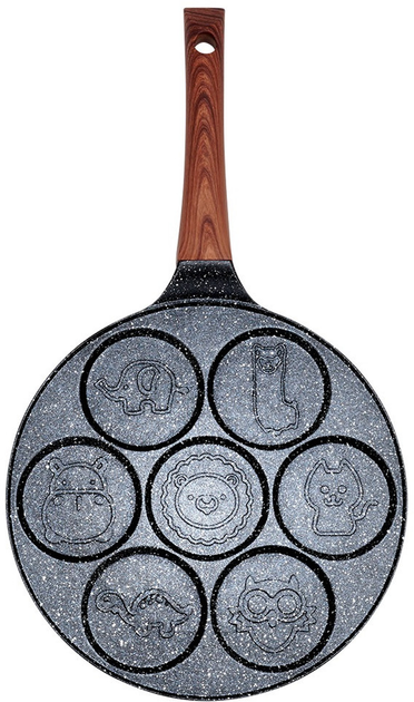 Сковорода для яєць Vilde Black & Wood гранітова на 7 відділів 26 см (5904316492601) - зображення 2
