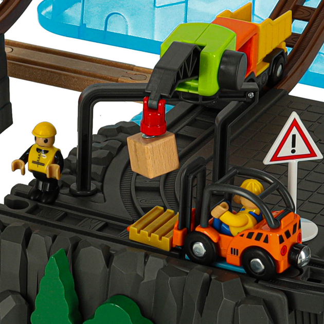 Kolejka drewniana KIK pociąg lokomotywa plac budowy 55 elementów KX3494 (5903039754201) - obraz 10