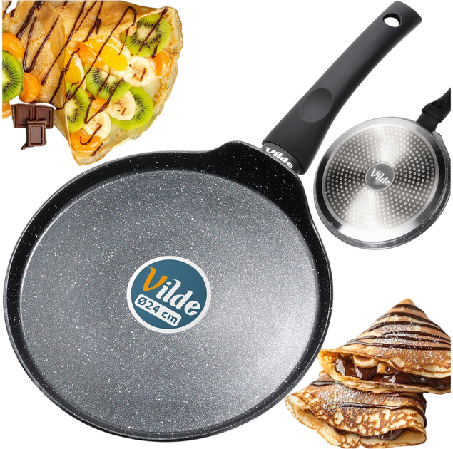 Сковорода для млинців Vilde Black Line гранітова 24 см (5904316492045) - зображення 7