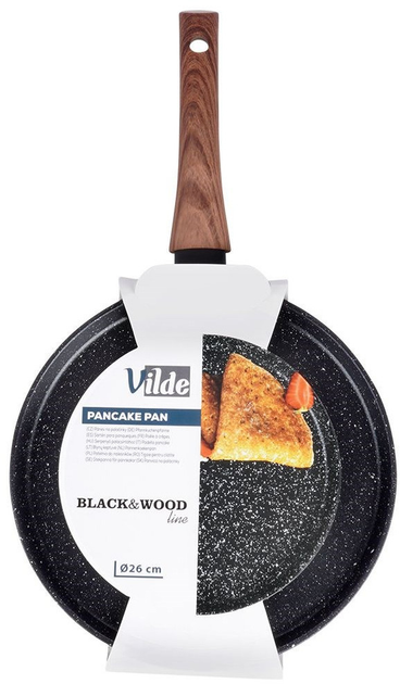 Patelnia do naleśników Vilde Black & Wood granitowa 26 cm (5904316465124) - obraz 1