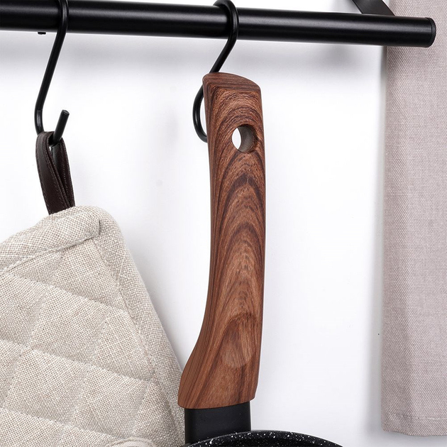 Patelnia do naleśników Vilde Black & Wood granitowa 26 cm (5904316465124) - obraz 5