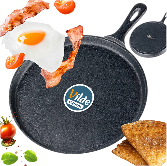 Patelnia do naleśników Vilde Cast Line żeliwna 26 cm (5904316487768) - obraz 8