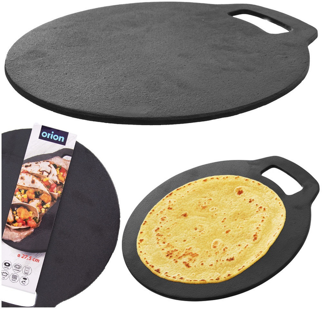 Patelnia do tortilli i naleśników Orion Litina żeliwna 25 cm (8592381157661) - obraz 4