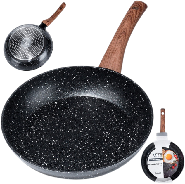 Сковорода Vilde Black & Wood гранітова 24 см (5904316475383) - зображення 9