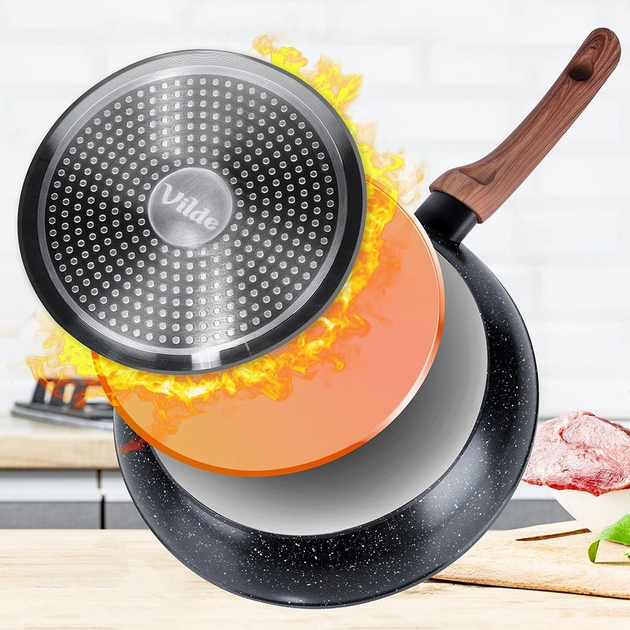 Patelnia Vilde Black & Wood granitowa 28 cm (5904316475406) - obraz 11