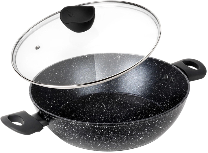 Patelnia Vilde Black Line granitowa z pokrywką 28 cm (5904316492687) - obraz 2