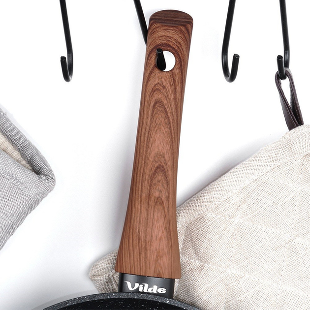 Сковорода Vilde Black & Wood гранітова 32 см (5904316475420) - зображення 6